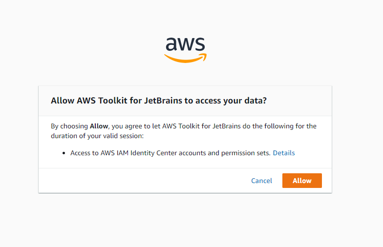 Разрешение подключения AWS Toolkit